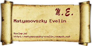 Matyasovszky Evelin névjegykártya